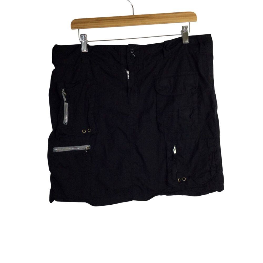 Johnny Was Pete & Greta womens Cargo skirt Multi Pockets Stretch Black Size 8